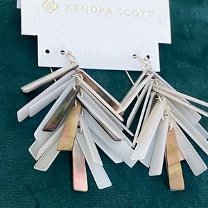 EUC Custom Made Justyne White Dangle Earrings